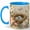 Blue, variant on Bird Nest Coffee Mug, Watercolor Blue Eggs with Flowers and Butterflies, 11 oz Ceramic Cup