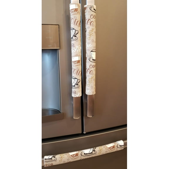 Coffee Refrigerator Oven Dishwasher Handle Covers by Penny's Needful Things (15 Inch) (Set of 4) (Coffee Beans)