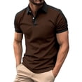 thumbnail image 2 of Kagetolytai Polo Shirts for Men Men's Summer Leisure Culture Breathable Short Sleeved Shirt Top Mens Shirts Coffee M, 2 of 5