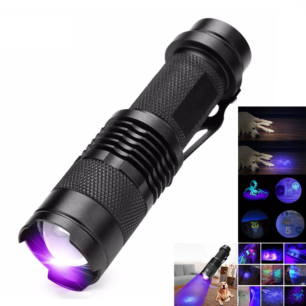 Inspector Súper Lámpara LED UV Linterna Luz Ultravioleta con Zoom 395nm