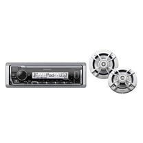 Kenwood PKG-MR328BT Marine Digital Media Receiver and 6.5" 2-Way Marine Speakers