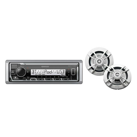 Kenwood PKG-MR328BT Marine Digital Media Receiver and 6.5" 2-Way Marine Speakers