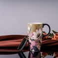 thumbnail image 5 of Topadorn Ceramic Mug Coffee Cups with Spill-Proof Lid Latte Mugs for Home and Office with Gift Box,White and Pink Flowers, 5 of 9