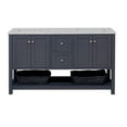 thumbnail image 4 of Lakeshore 60" Double Bathroom Vanity with Marine Gray Cabinet and Engineered Carrara Top, 4 of 6