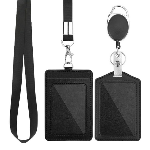 Rosarivae 1 Set Retractable Badge Holders PU Badge Cases ID Cards Name
