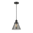 thumbnail image 3 of Innovations Lighting 201C-BB-G43 One Light Large Cone Cord Pendant-8 Inches Wide by 10 Inches High   Brushed Brass Finish with Smoked Glass, 3 of 6