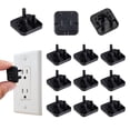 thumbnail image 1 of Uxcell 12 Pack Outlet Covers Proofing, Electrical Safety Plug Covers Outlets Socket Proof Caps Easy Install Plug Power Sockets Protectors for 3-Prong Wall Plate, Square Cute Black, 1 of 6