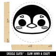 thumbnail image 2 of Charming Kawaii Chibi Penguin Face Blushing Cheeks Self-Inking Rubber Stamp Ink Stamper - Green Ink - Mini 1/2 Inch, 2 of 7