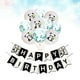 thumbnail image 5 of Juego de 11 globos de látex con temática de panda para fiesta de cumpleaños, con confeti brillante, pancarta de panda para fiesta navideña (verde), 5 of 6