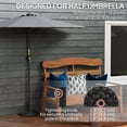 thumbnail image 4 of Outsunny Half Umbrella Base 21lbs Umbrella Stand with Flower Pattern, Black, 4 of 10