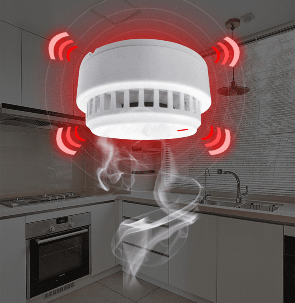 16 Pack Photoelectric Smoke Alarm Detector, Home Fire Safety Sensor Alert, 3V AA Battery Operated, No Wiring Required