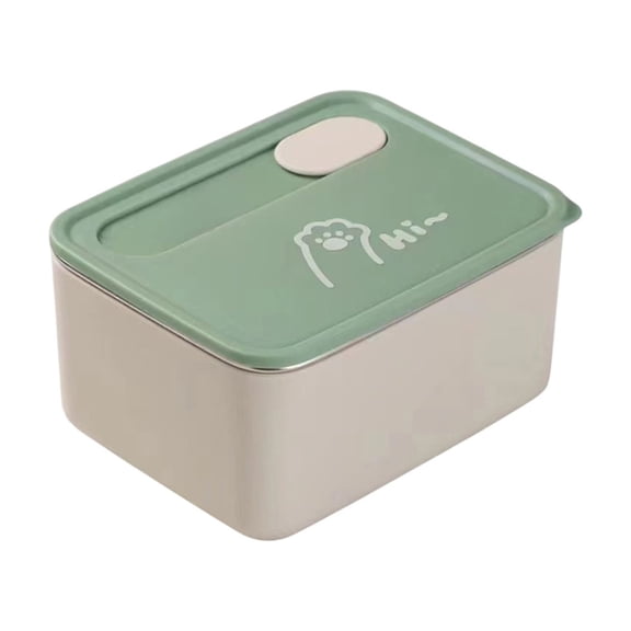 Btomtd 304 Stainless Steel Preservation Box, Food Grade Lunch Storage Containers with Leak Proof Seal, Microwave Heating Storage Box and Storage Bins, Size 800ml, E