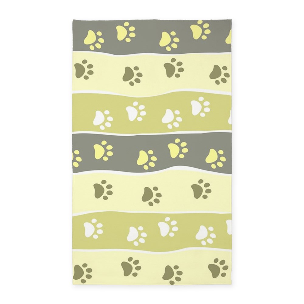 CafePress Cute Paw Prints 3'x5' Decorative Area Rug, Fabric Throw