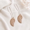 thumbnail image 4 of Set of 2 Magnetic Wooden Leaf Curtain Tiebacks - Natural, 4 of 8