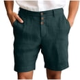 thumbnail image 2 of Fanxing Mens Shorts Cotton Beach Short Pants Outdoor Solid Color Summer Short Pants Army Green,S, 2 of 7