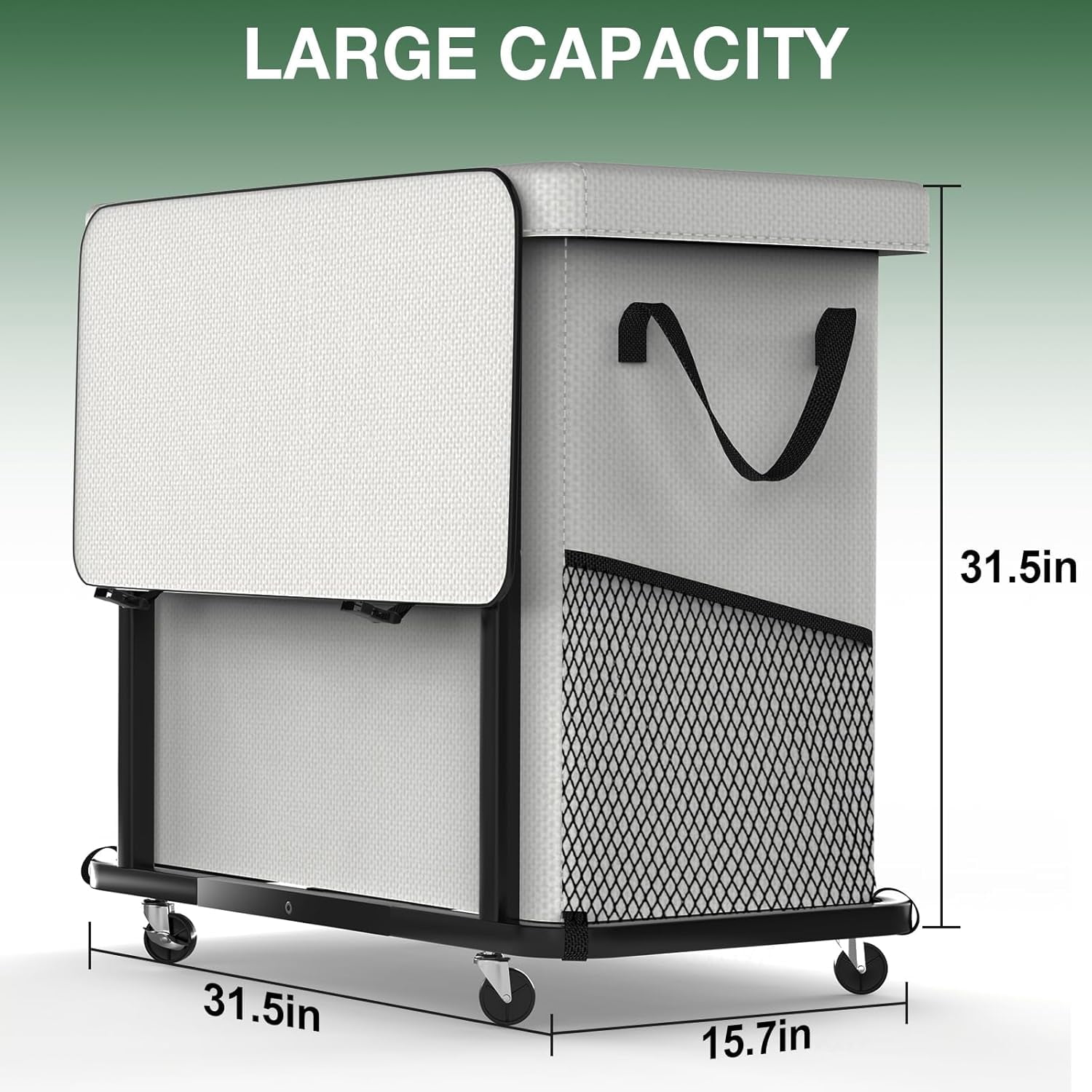 60 Gal(230L) High Grade Large Laundry Basket with Wheels, Rolling Laundry Hamper, Laundry Cart with Metal Frame and Removable Bag Design, Suitable for Laundry Room,Bedroom (White, 3 Section 230L)