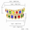 thumbnail image 3 of Christmas Iced Out Teeth Grillz Set for Men & Women, Copper Top & Bottom Grills with Multi-Color Zirconia, Silver & Gold Tone Hip Hop Party Jewelry, 3 of 7