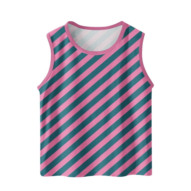 Jgppe Débardeurs Sans Manches Garçons Filles Imprimé Ample Col Rond Été Vêtements de Maison Sport 3-15 Ans