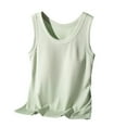 thumbnail image 2 of DPTALR Women's Casual Solid Color Round Neck Top With Chest Pad, 2 of 6