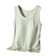 thumbnail image 2 of Puntoco Camisetas básicas sin mangas para mujer Camiseta de cuello redondo de color liso a la moda informal para mujer con almohadilla para el pecho, 2 of 5