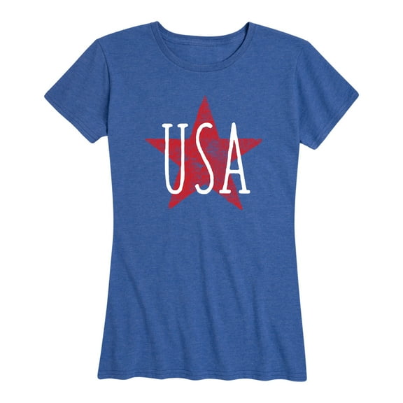 Instant Message - Usa Star - Women's Short Sleeve Graphic T-Shirt