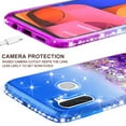 thumbnail image 5 of For Samsung Galaxy A21 Case w/ TPU Screen Protector Liquid Quicksand Glitter Cute Bling Girls Women [Shock Proof] for For Samsung Galaxy A21 - Purple/Blue, 5 of 5