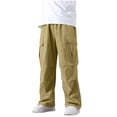 thumbnail image 3 of Acaics Boys' Wide Leg Cargo Pants, Elastic High Waist Multi Pocket Lightweight Loose Trousers for Daily Outdoor Back to School Outfits, Sizes 7–15, 3 of 6