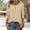 Khaki, variant on Viluyesy Round Neck T-Shirt for Womens 3/4 Sleeves Shirt Tops Relaxed Button Loose Blouse Navy Size L
