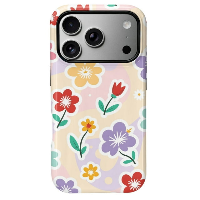 SKLYDDI Funda para iPhone 13 Pro Max con Diseño Floral y Puntos, Compatible con MagSafe