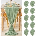 thumbnail image 1 of Sage Green Table Runners 10 Pieces 36x120 Inches Cheesecloth Table Runner Vintage Home Dinging Table Decor for Baby Shower Party Table Decorations, 1 of 14