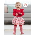 thumbnail image 6 of BemeyourBBs My First Valentines Day Baby Girls Outfit Long Sleeve Romper Ruffle Skirt Set Leg Warmers with Headband Spring Clothes, 6 of 9
