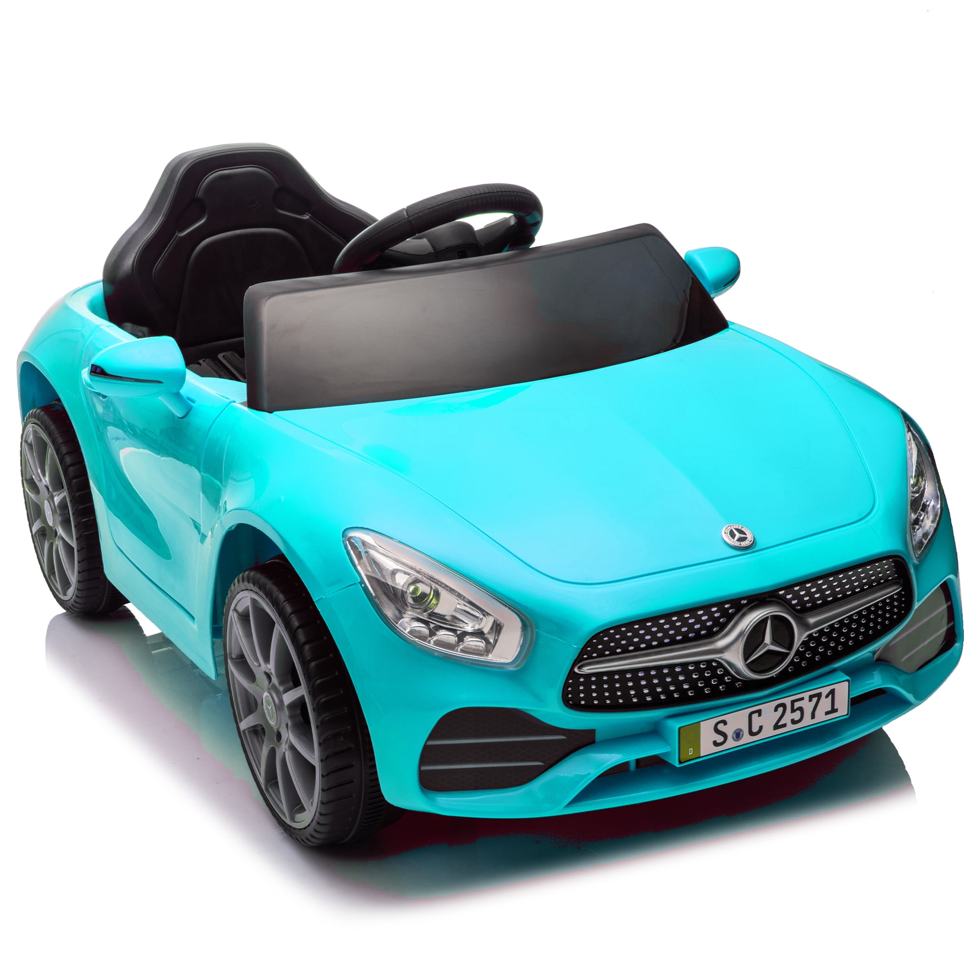 Licensed Benz CLS 350 12V Electric Ride on Toys with Bluetooth Music, LED Lights, Spring Suspension, Power Car Wheels, Electric Car for Kids with Parent Remote Control (Blue)