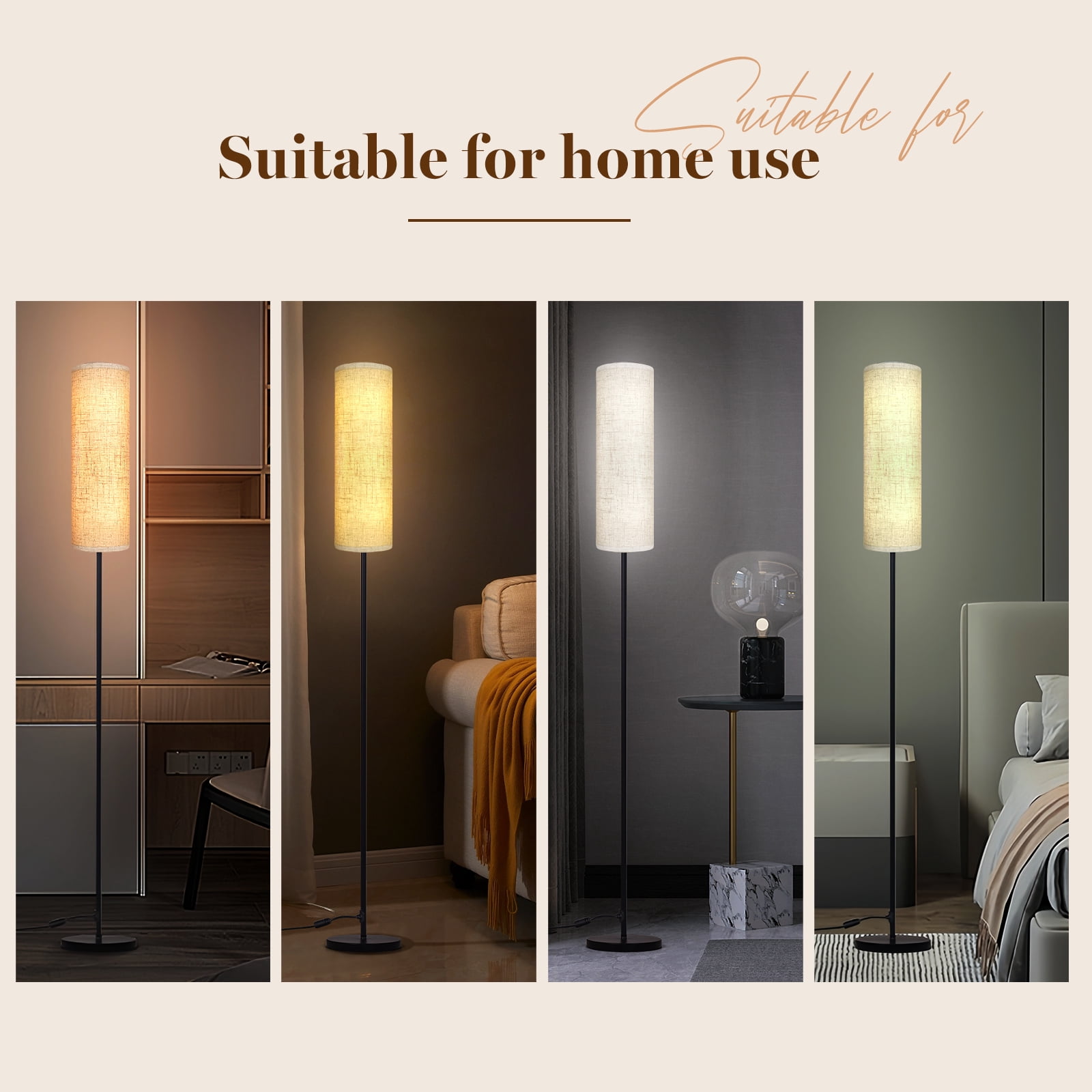Floor Lamp for Bedroom Living Room Office with Remote Control Modern Living Room LED 4 Color Temperature & Stepless Dimmer, Standing Elegant Lamp 3000k-7000k