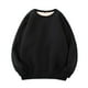thumbnail image 3 of Suéter de cuello redondo básico de terciopelo grueso para hombre, jersey de trabajo negro XL, 3 of 6