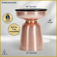 thumbnail image 4 of Finch Adler Metal Accent Side Table 16 Hourglass Shape Polished Black Rose Gold, 4 of 10