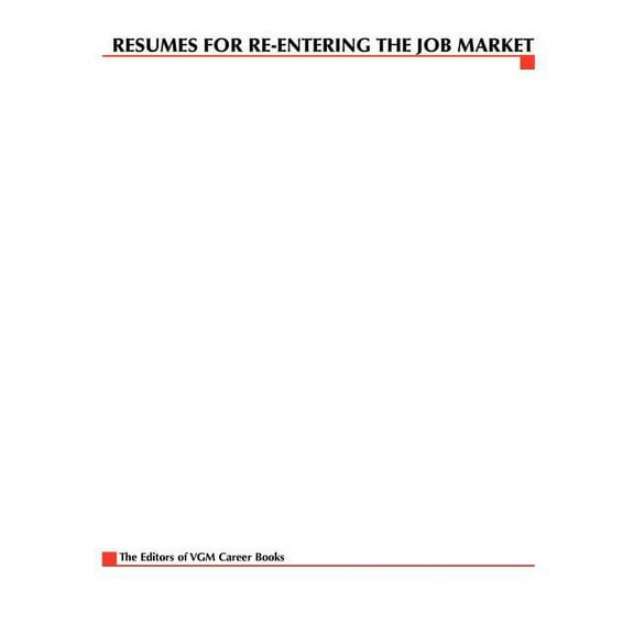 McGraw-Hill Professional Resumes Resumes for Re-Entering the Job Market, Second Edition, (Paperback)