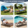 thumbnail image 6 of MRUAKA Outdoor Folding Chaise Lounge Chair , Heavy-Duty Portable Sun Lounger with 4 Adjustable Positions & Removable Pillow,  Patio Beach Chair for Backyard, Poolside, Camping, Light Grey, 6 of 9