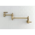 thumbnail image 2 of Kingston Brass KS3103AL Restoration Wall Mount Pot Filler Kitchen Faucet, Antique Brass, 2 of 5