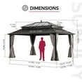 thumbnail image 4 of Sunjoy 16x12 ft. Outdoor Gazebo Steel PC Roof Hardtop Gazebo with Curtain and Netting,Kingston Series, 4 of 18