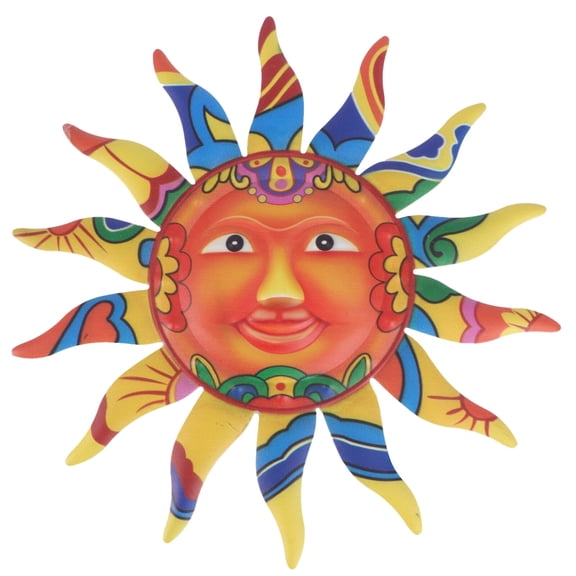 NUOLUX Sun Wall Decor Face Outdoor Metalplaque Ornaments Hanging Mexican Talavera Patio Garden Fence Decorations
