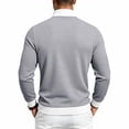 thumbnail image 4 of Jessboyy Mens Sweatshirts no Hood Long Sleeve Quarter Zip Pullover Work Casual Golf Waffle Knit Pullover Shirts Collared Sweatshirt Fall Winter Gray,L, 4 of 6
