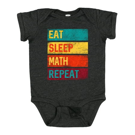 

Inktastic Math Teacher Eat Sleep Math Repeat Gift Baby Boy or Baby Girl Bodysuit