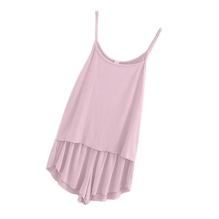 

2Pcs Women Pajamas Set Sexy Vest Shorts Loungewear Sleepwear