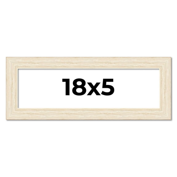 18x5 Frame White Barnwood Picture Frame Includes UV Acrylic Plexiglass, Acid Free Foam Backing