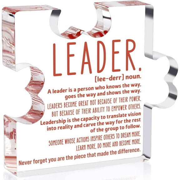 Thank You Gifts for Leader Boss Mentor Supervisor Retirement Leaving Coworker Farewell Promotion Celebration Birthday Work Office Gift Great Leader Irregular Acrylic Decorative Table Signs