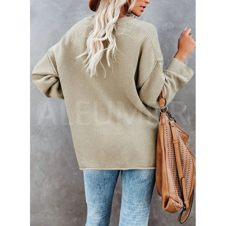 Waffle knit sweater with buttons 2025