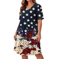 thumbnail image 6 of QUNYINEY Plus Size Women Summer Dresses 2026 Short Sleeve Midi Patriotic Independence Day A Line Dress Loose Fit with Pockets V-Neck Dresses, 6 of 8