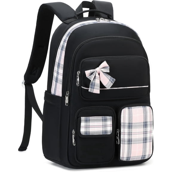 AO ALI VICTORY Backpack for Girls,School Backpacks for Teen,Cute College Bags for Women Students Large Bookbag 15.6 Inch Laptop Bag Back Pack Kids Kindergarten Elementary Casual Travel（black）