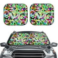 thumbnail image 2 of Balery Colorful Tie Dye Stained Glass Sun Shield 2 Pack For Car Front Windows Foldable Sun Visor Protector Blocks Max Uv Rays And Keeps Your Vehicle Cool For Most Sedans Suv Truck, 2 of 7