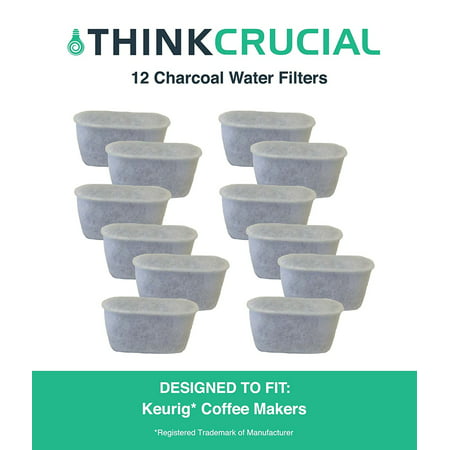 12 Premium Keurig Charcoal Water Filters, Fits Keurig Single Cup Brewing Systems, by Think Crucial By Crucial